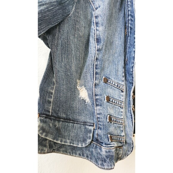 NY&C front clasp distressed jean jacket - Picture 4 of 5